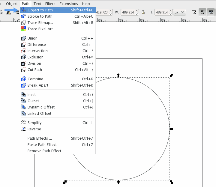 inkscape drawing cirl