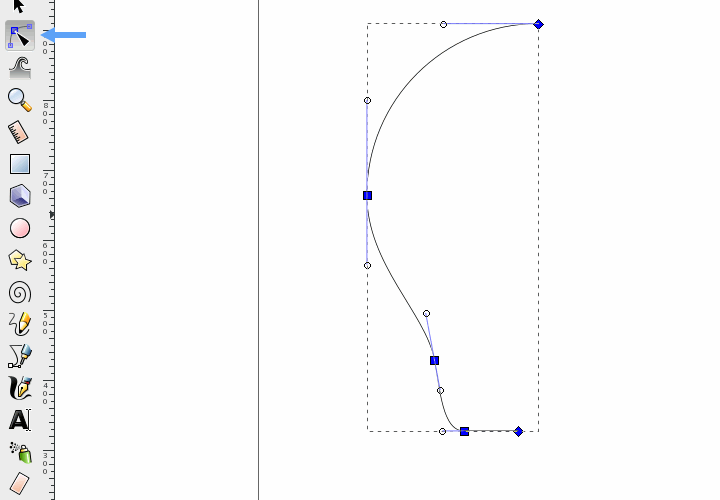 inkscape drawing node to node