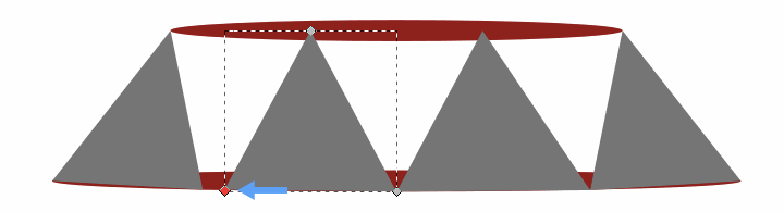 Widen middle two triangles